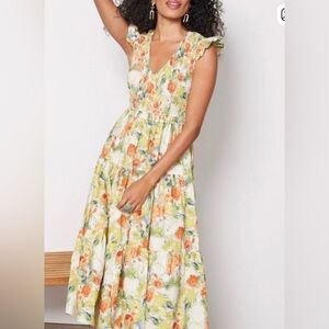OPT Floral V-Neck Maxi Dress